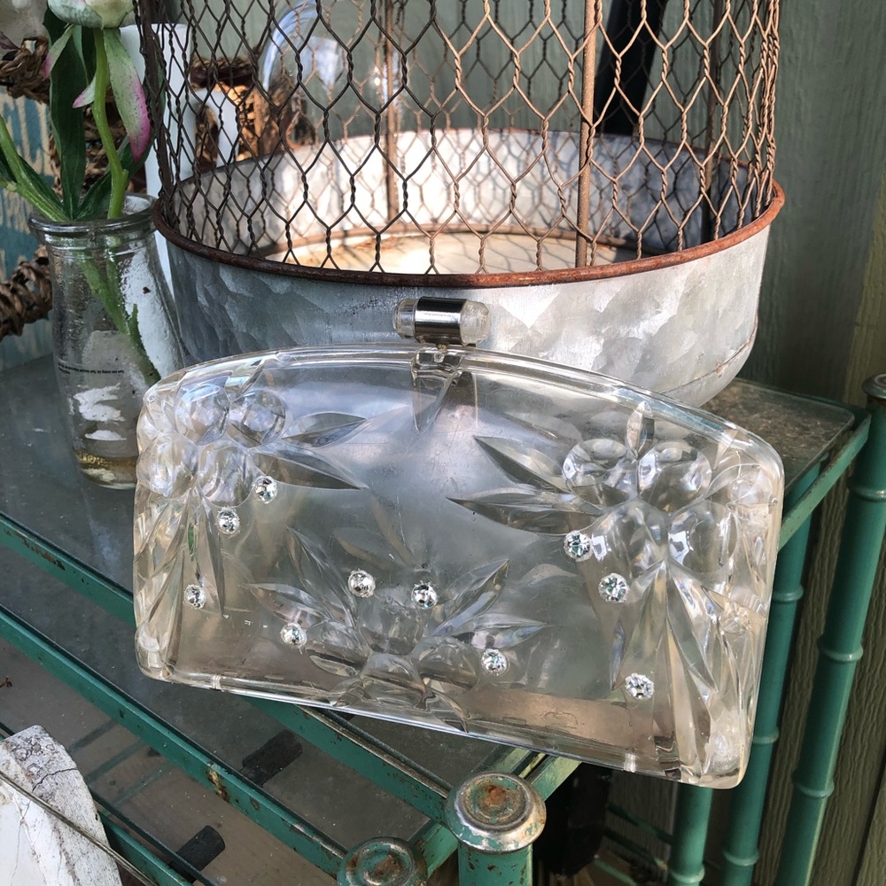 Vintage 50’s Acrylic Crystal Clutch